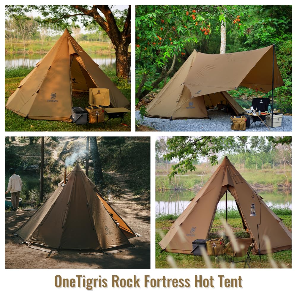 OneTigris teepee tent folded size 22.8 inches for portable camping trips.