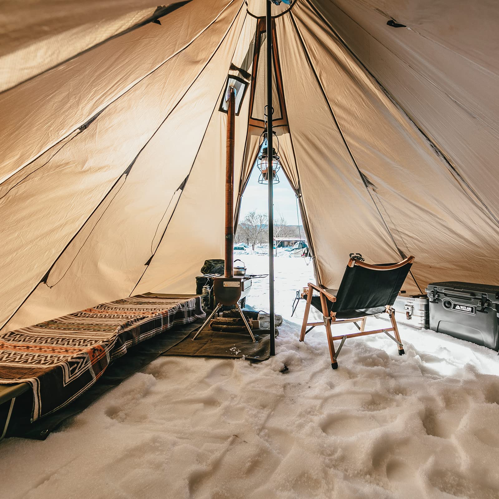 OneTigris teepee tent weight 9.2 lbs for easy carry to campsites.
