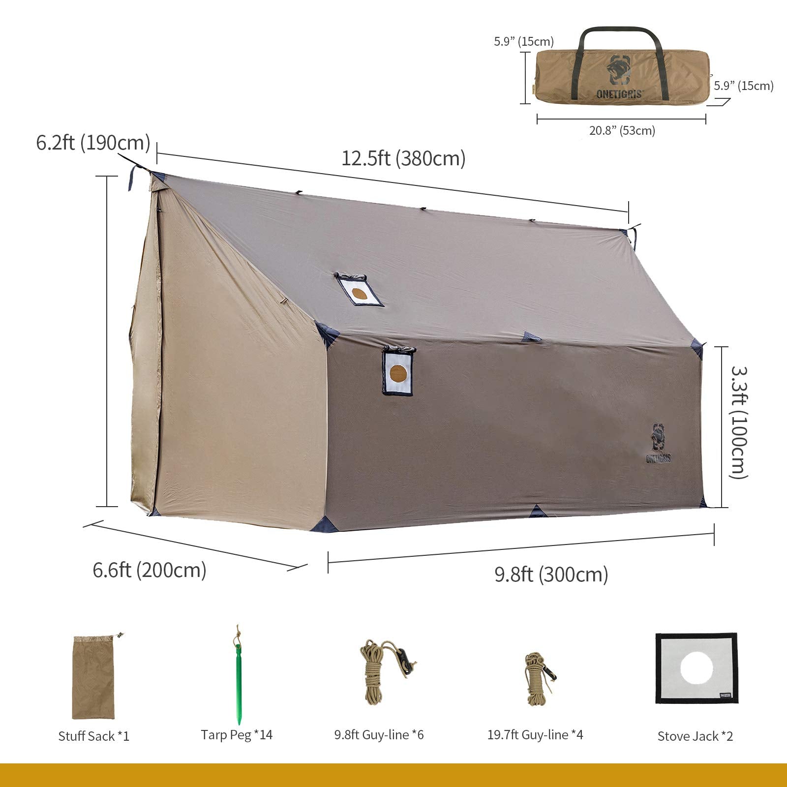 OneTigris Tegimen compact folded design aids easy transport.