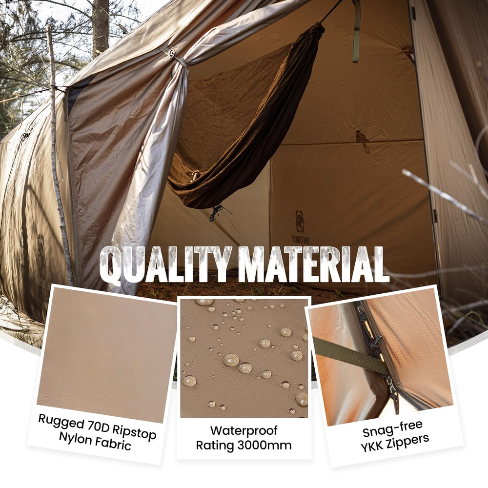 OneTigris Tegimen durable 70D ripstop nylon guards against wind and abrasion.