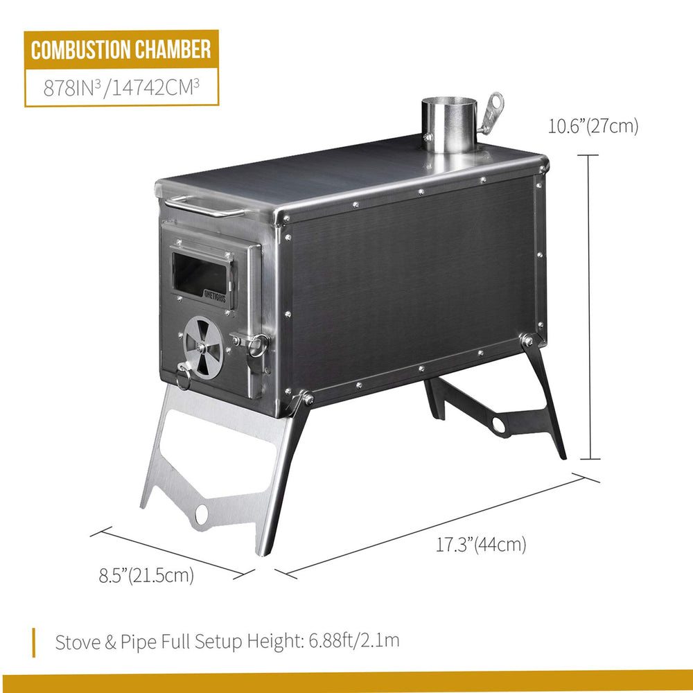 ONETIGRIS Tiger Roar in-use stove during snow camping shows reliable warmth