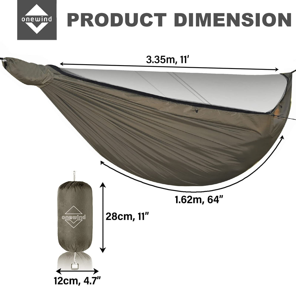 Onewind Airstream Hammock uses 40D ripstop fabric for durable outdoor use