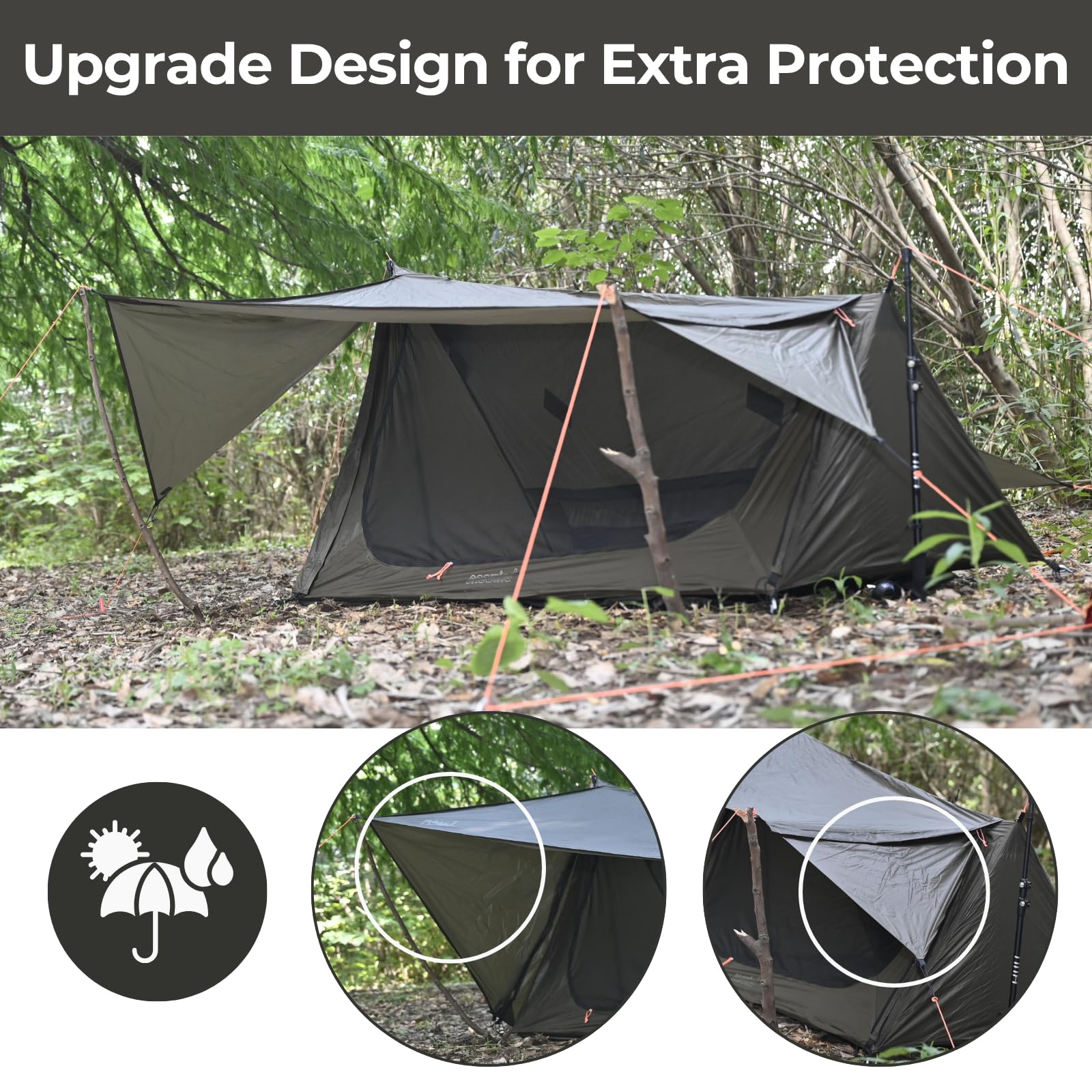 onewind bivy ventilation and rainfly: enhanced airflow with rain protection