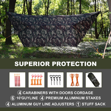 Onewind camo tarp compact stuff sack for easy storage