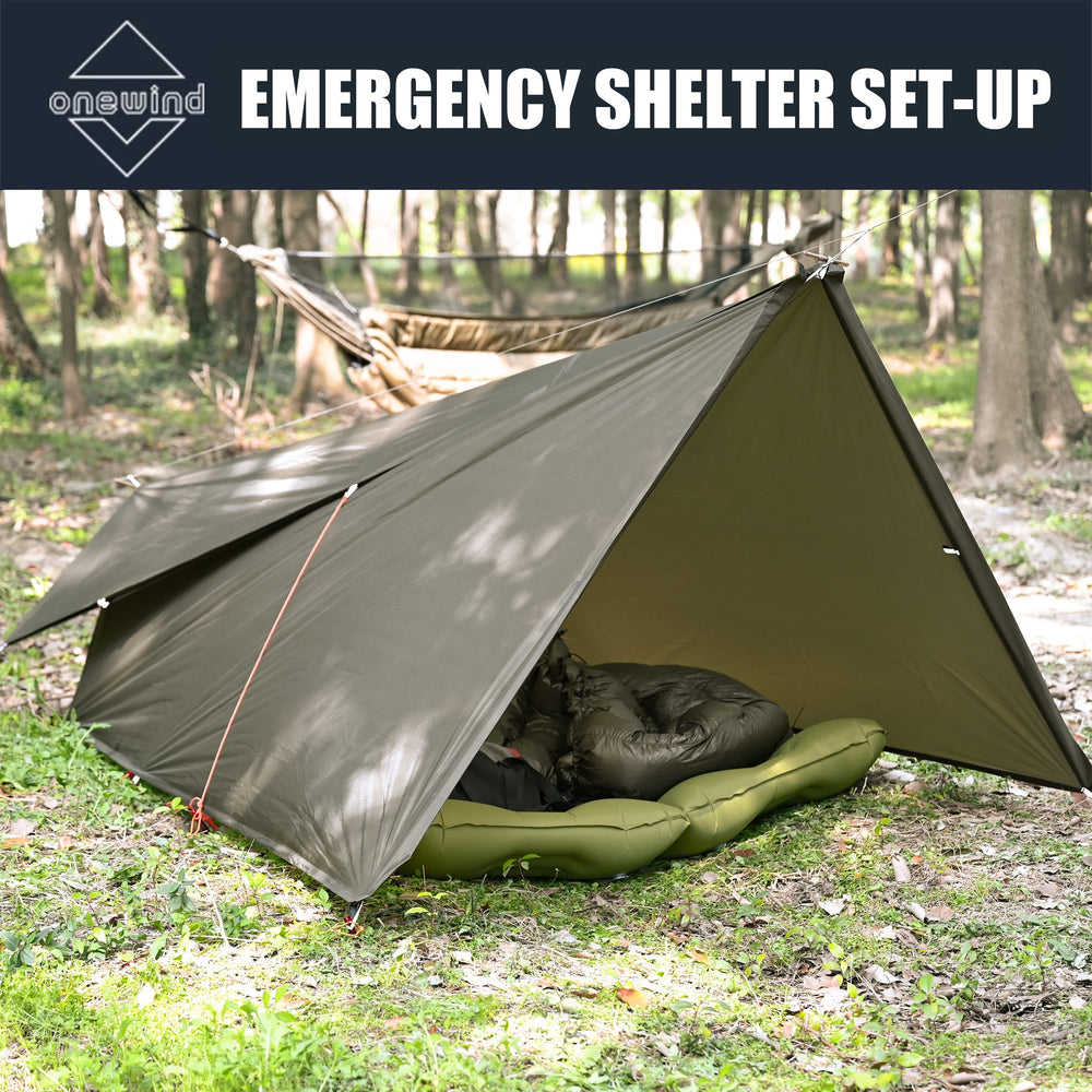 Onewind compact windbreak neatly folded in its stuff sack