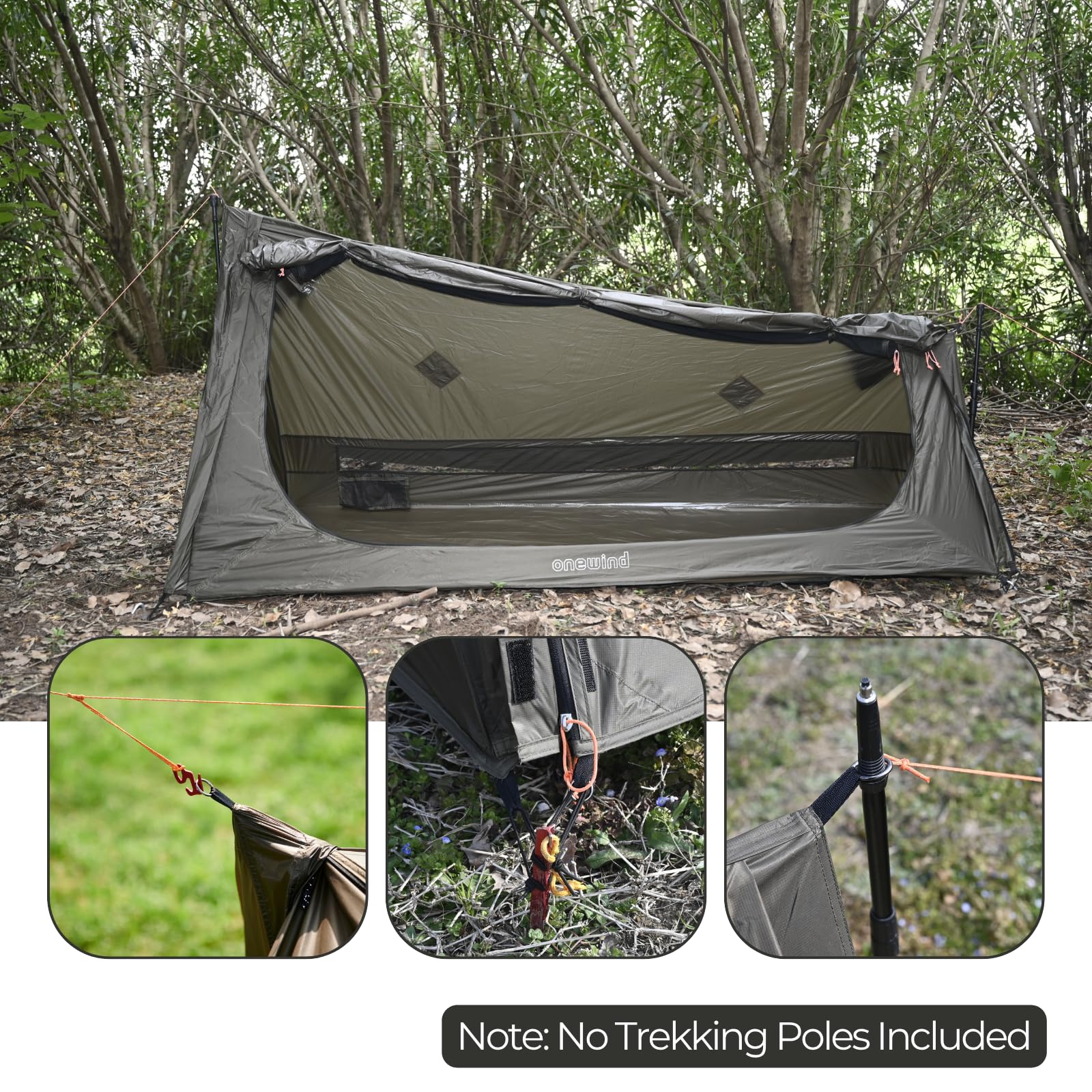 onewind easy setup: included accessories for quick pitching