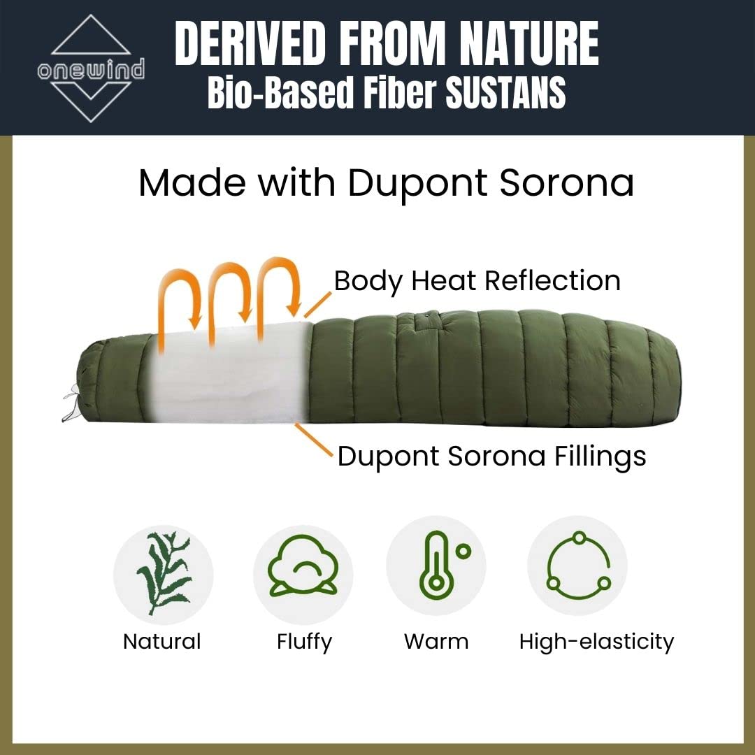 OneWind footbox-open sleeping bag shows adjustable airflow for mild nights.