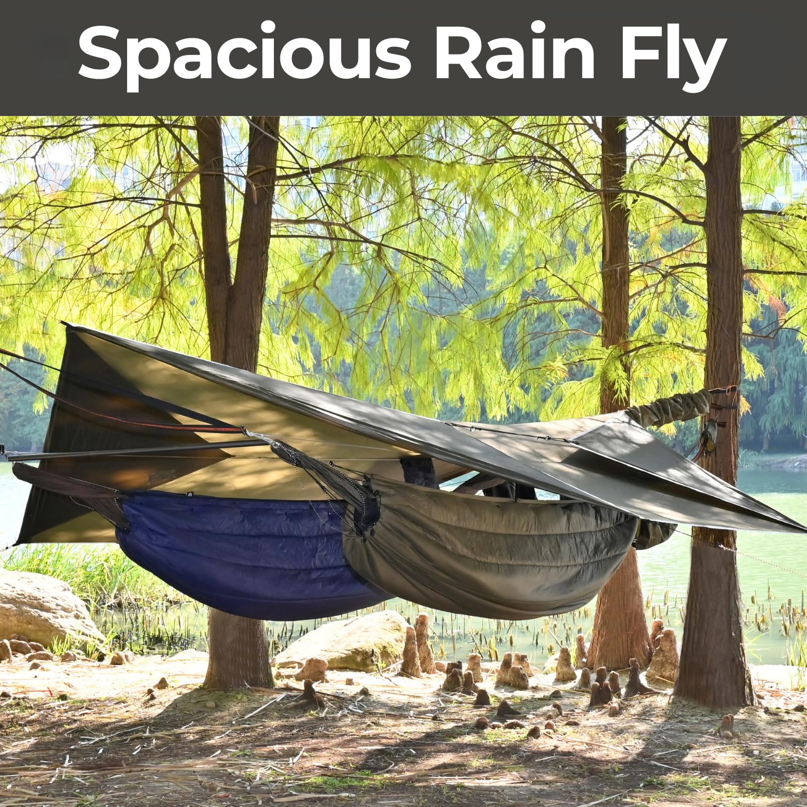 OneWind hammock tarp 12x10 ultralight design weighs 1.8 pounds for backpacking