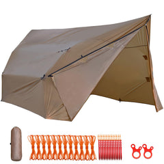 onewind hammock tarp 14x13ft shows wide coverage for two hammocks in rain or sun