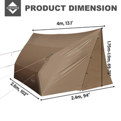 onewind hammock tarp doors open for ventilated shelter in mild weather