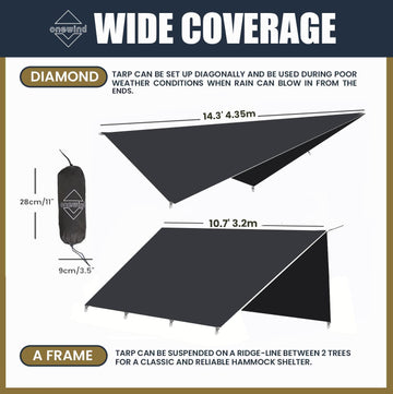 Onewind hammock tarp overlapping door setup creates tent-like shelter.