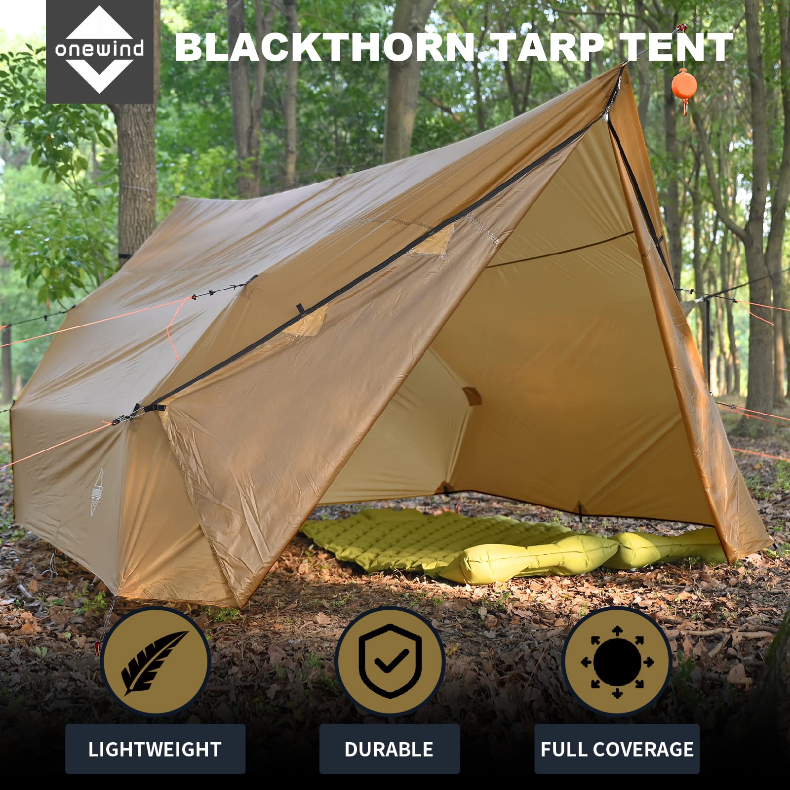 onewind hammock tarp-silnylon-1-1oz-20d highlights durable fabric under rugged conditions
