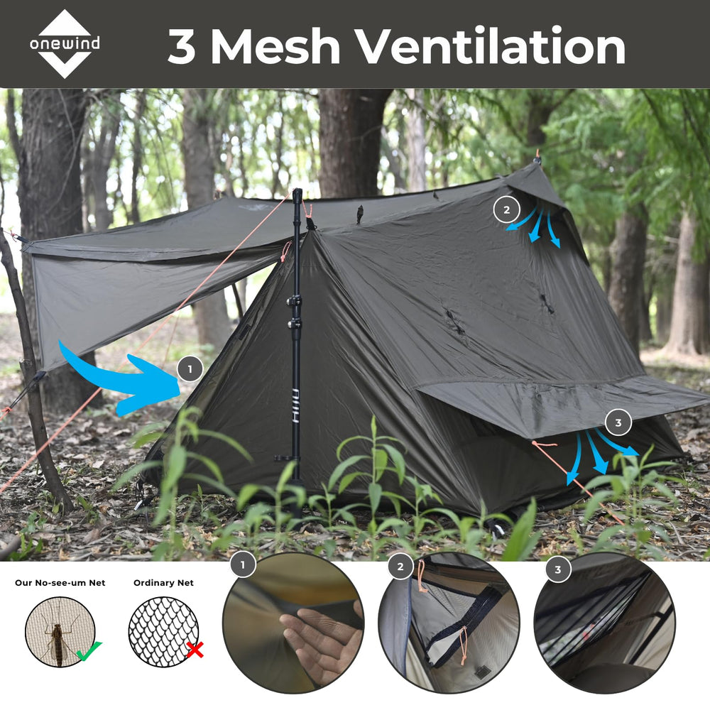 onewind lightweight and portable tent: about 1 kg for backpacking