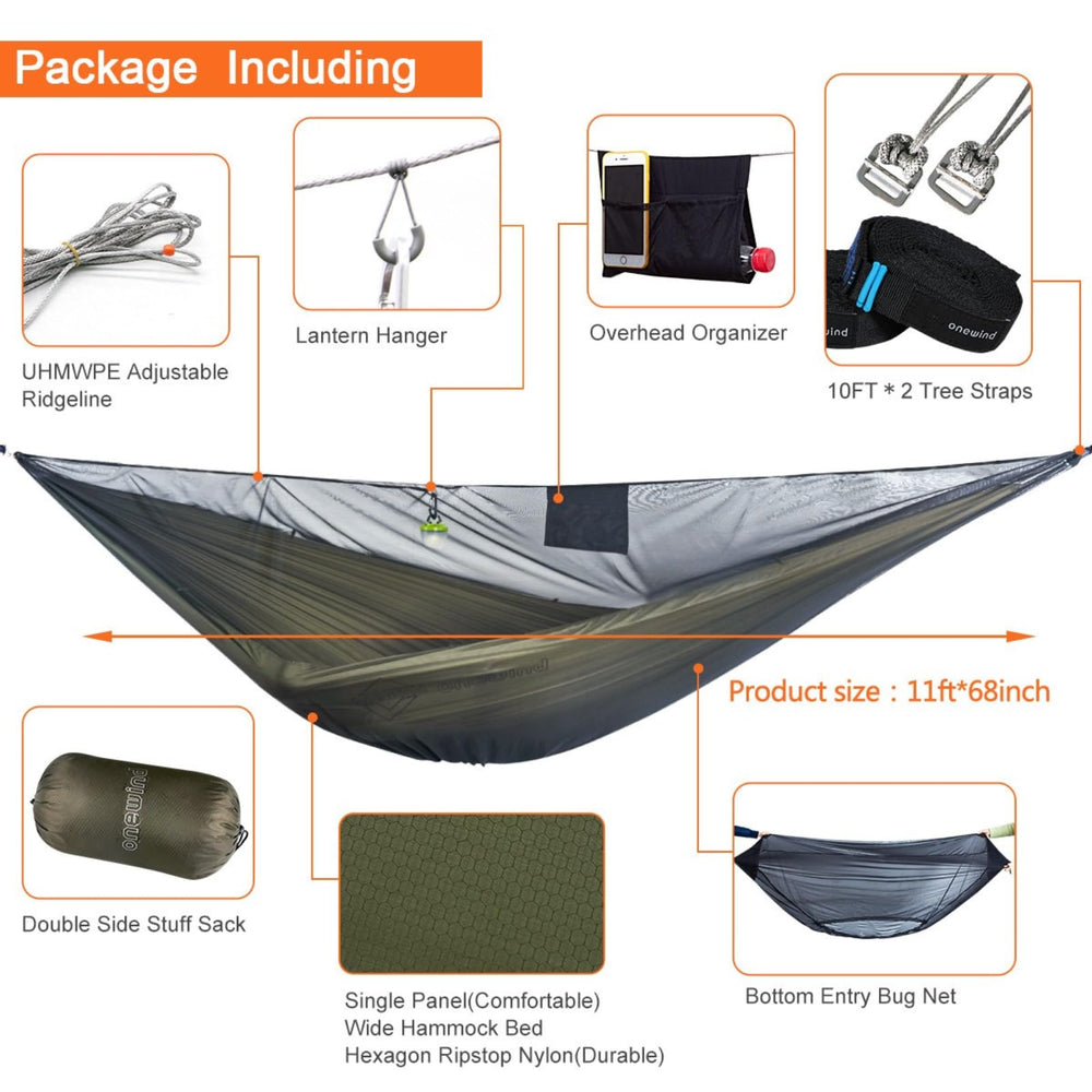 Onewind overhead organizer keeps small gear within reach.