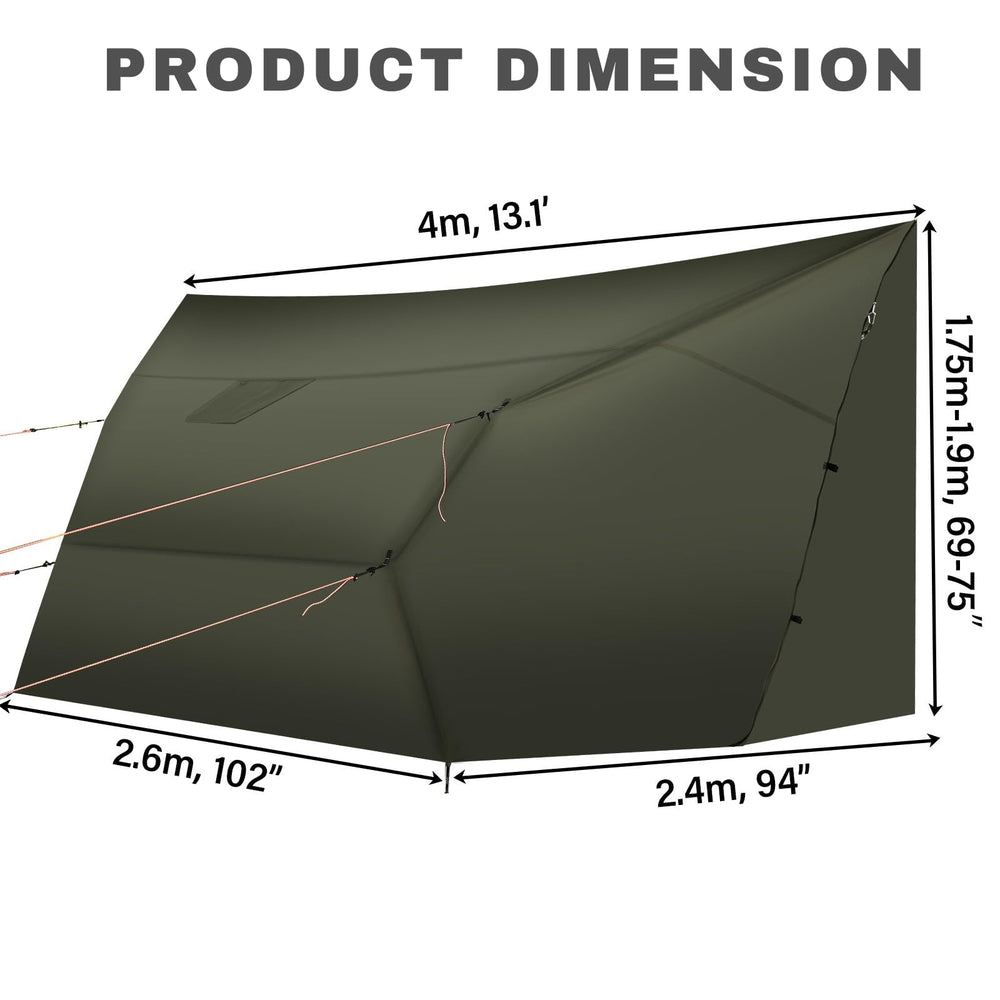 Onewind Penumbra hammock tarp waterproof fabric keeps gear dry in rain