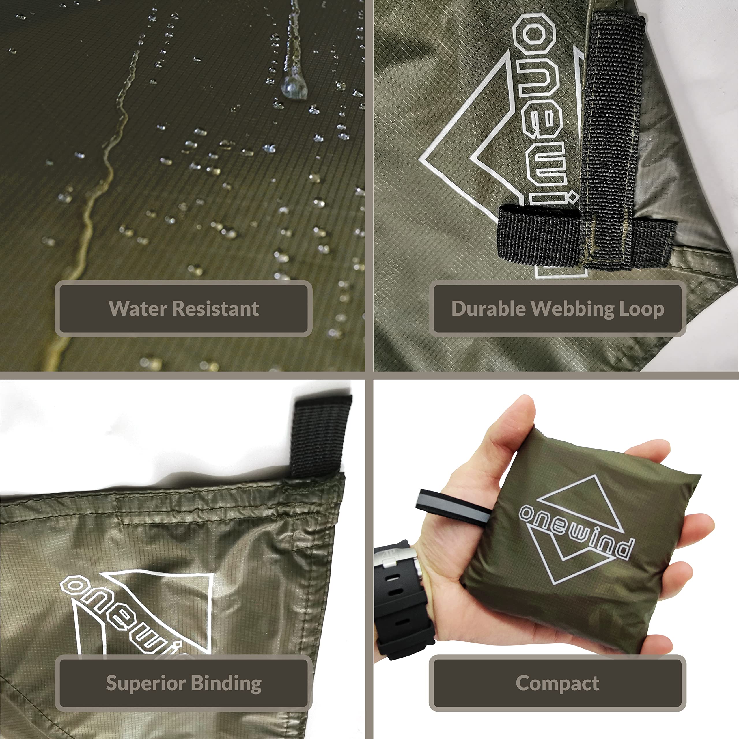 Onewind tent footprint attachment points enable flexible setup.