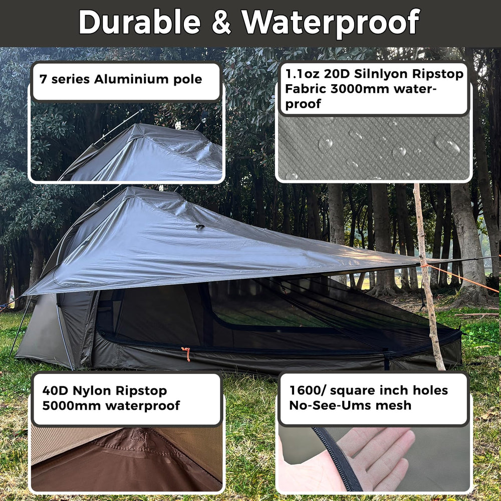 Onewind Ultralight 1P tent pole assembly shows simple, tool-free setup for fast pitching