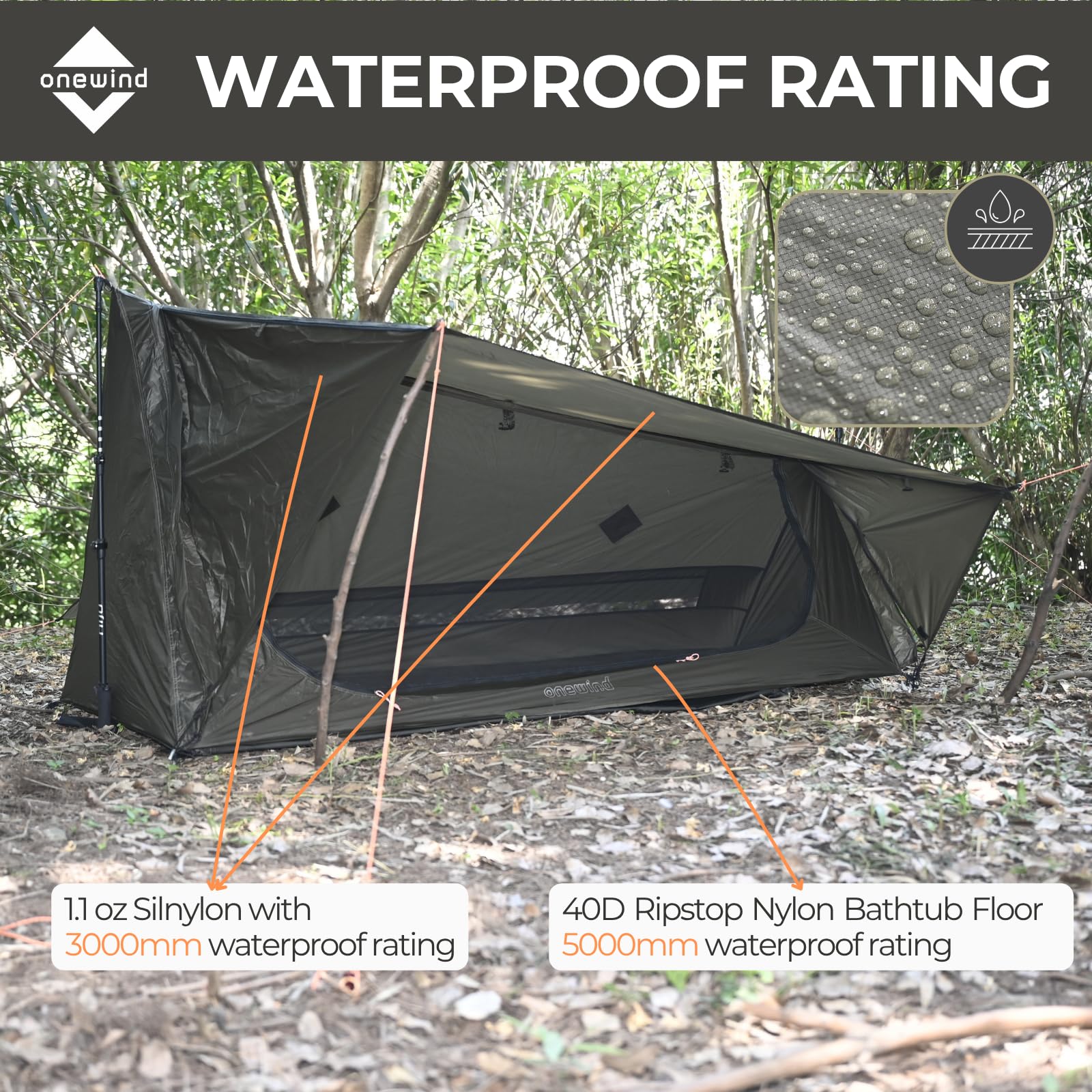 onewind ultralight silnylon shell: durable, waterproof shelter for outdoor trips