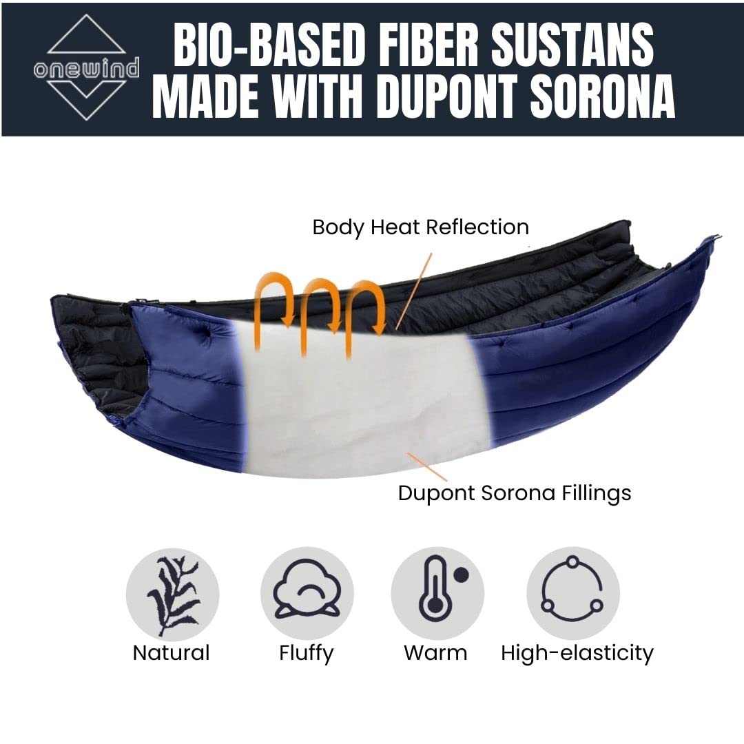 Onewind underquilt adjustable cords ends demonstrate secure snug fit for chilly nights.