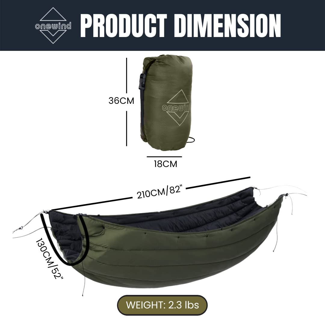 Onewind underquilt od green gear in use on outdoor adventures.