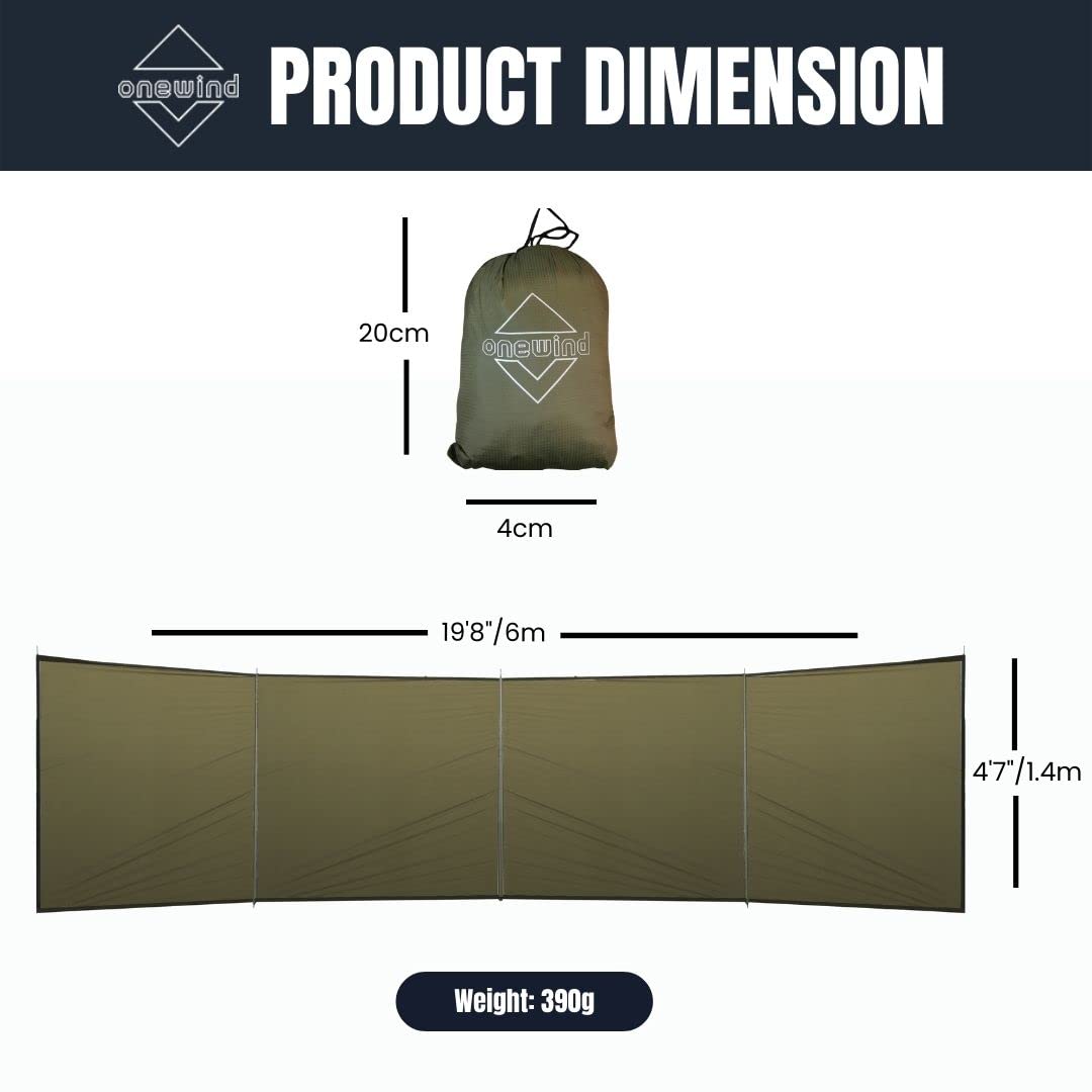 Onewind privacy shield at tent entrance creates privacy and calm space