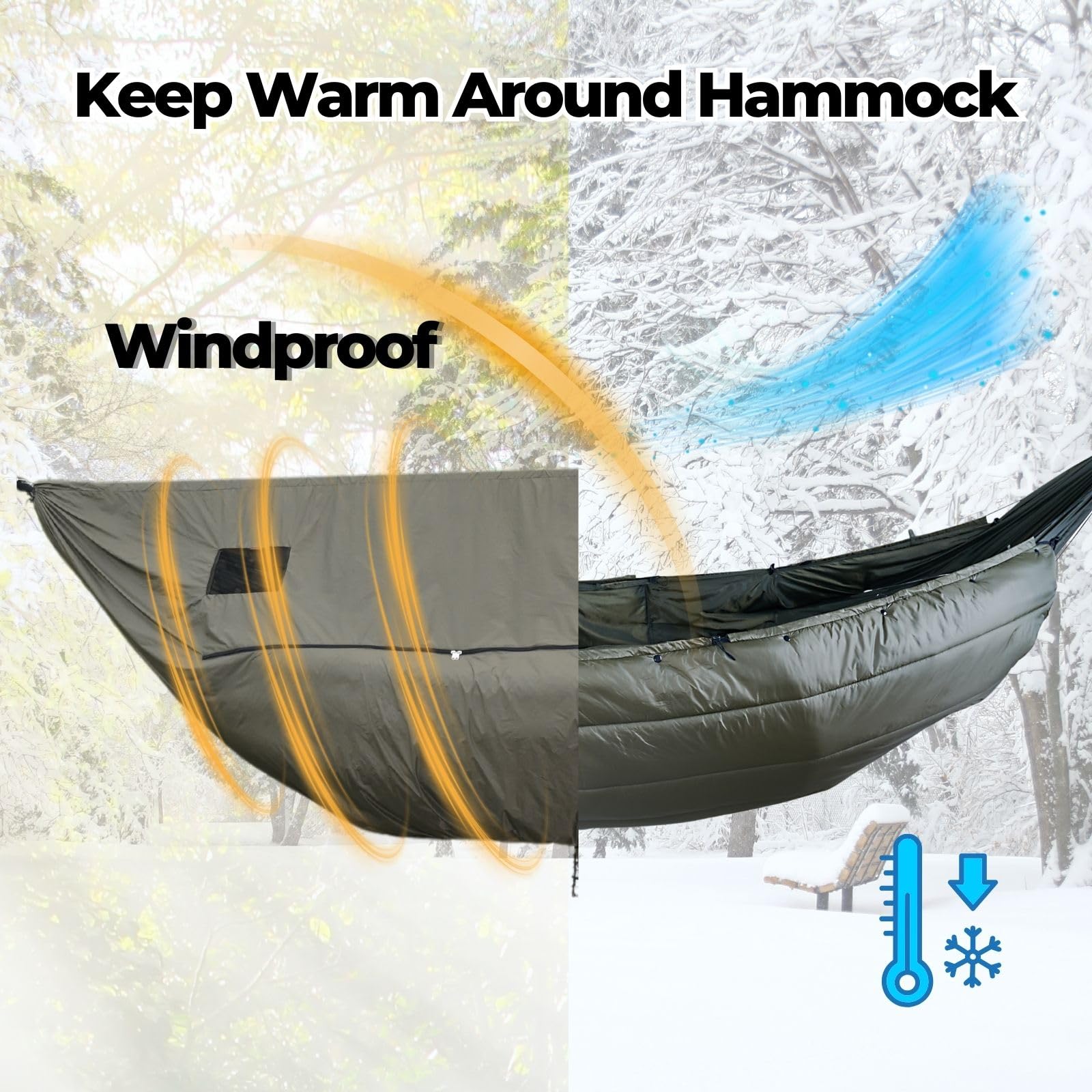 Onewind windsock is lightweight and compact for backpack-ready protection.