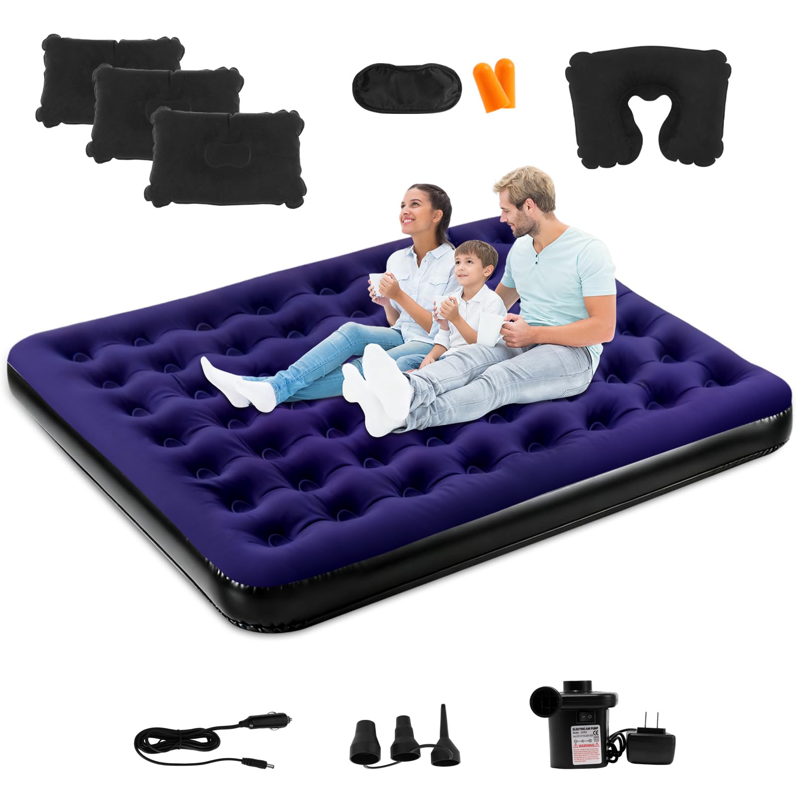 Onirii king-size camping air mattress offers spacious sleep outdoors for two