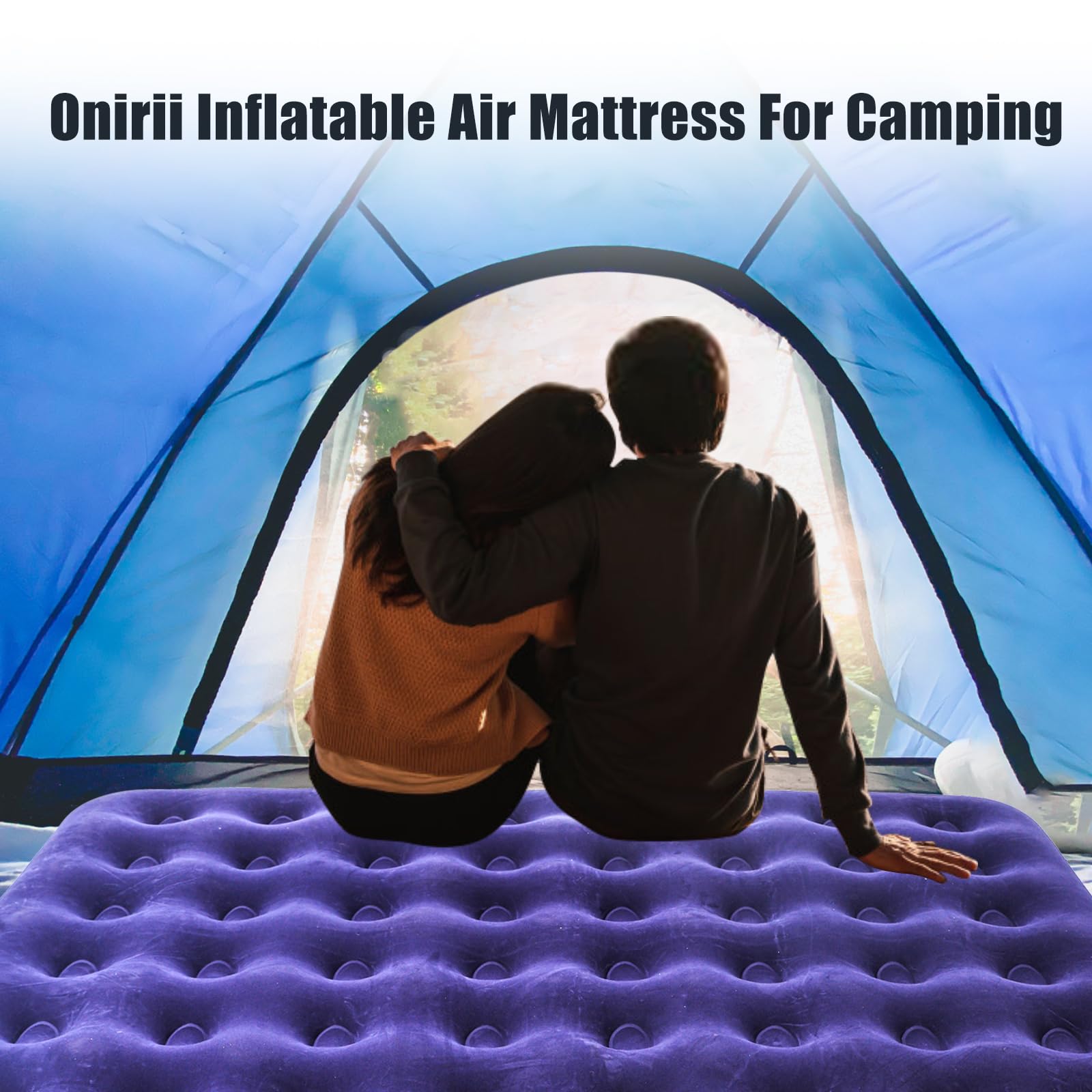 Onirii queen size air mattress durable seams highlights long lasting camping surface