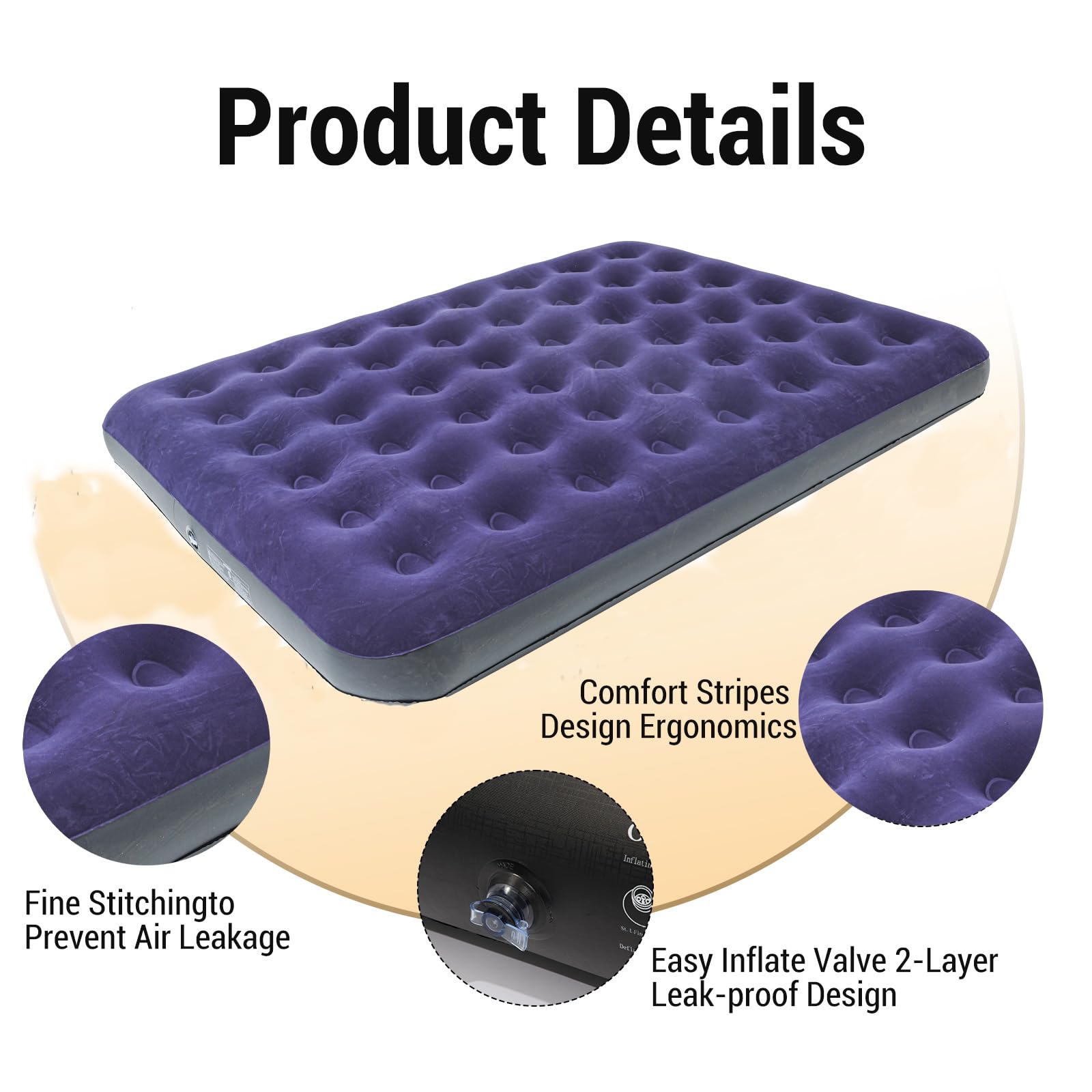 Onirii queen size air mattress included pillows showcases complete sleep kit