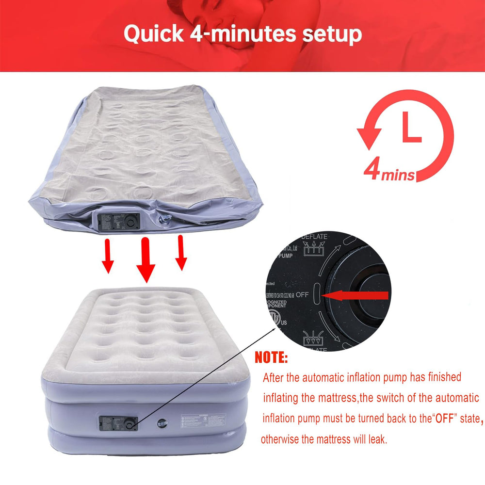 Onirii twin air mattress durable PVC material close-up
