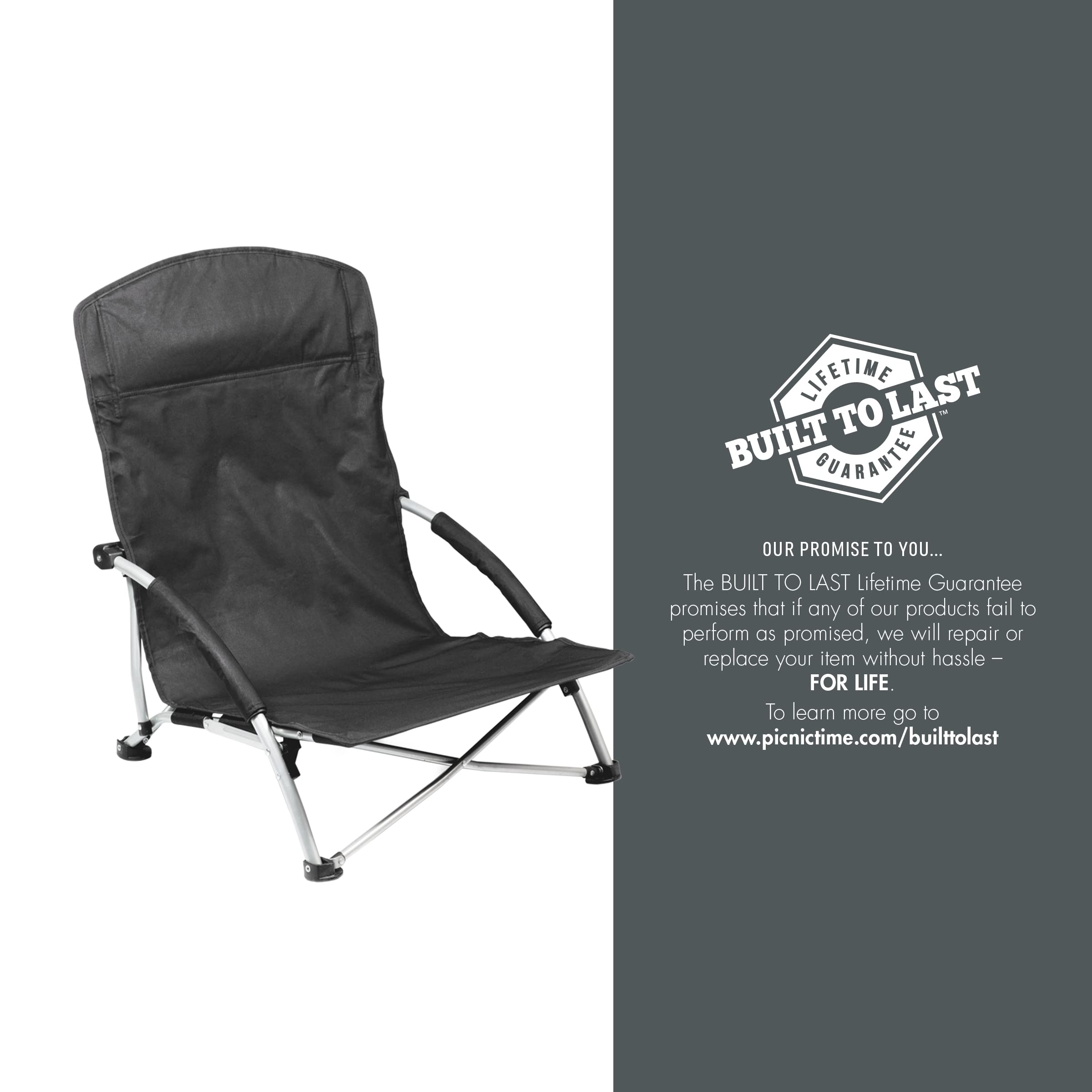 Oniva Tranquility Beach Chair open dimensions show comfortable seating area