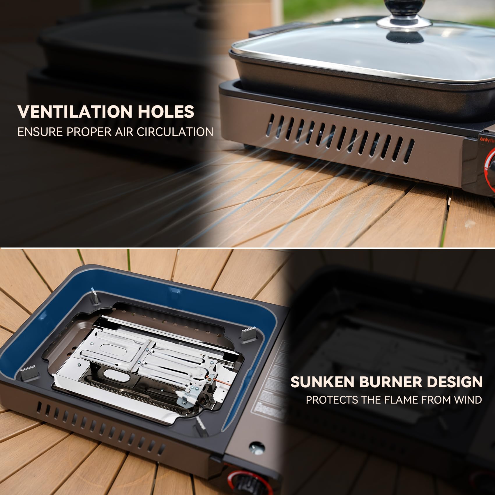 ONLYFIRE OUTDOOR LIVING camping or backyard cooking setup