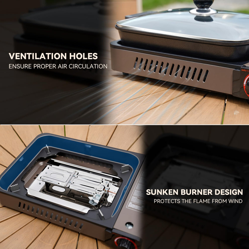 ONLYFIRE OUTDOOR LIVING camping or backyard cooking setup
