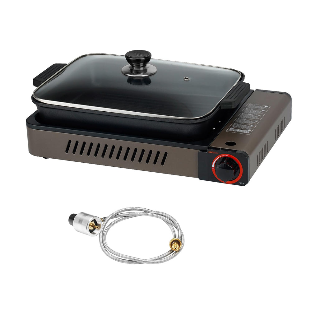 ONLYFIRE OUTDOOR LIVING portable stove with grill pan for camping meals