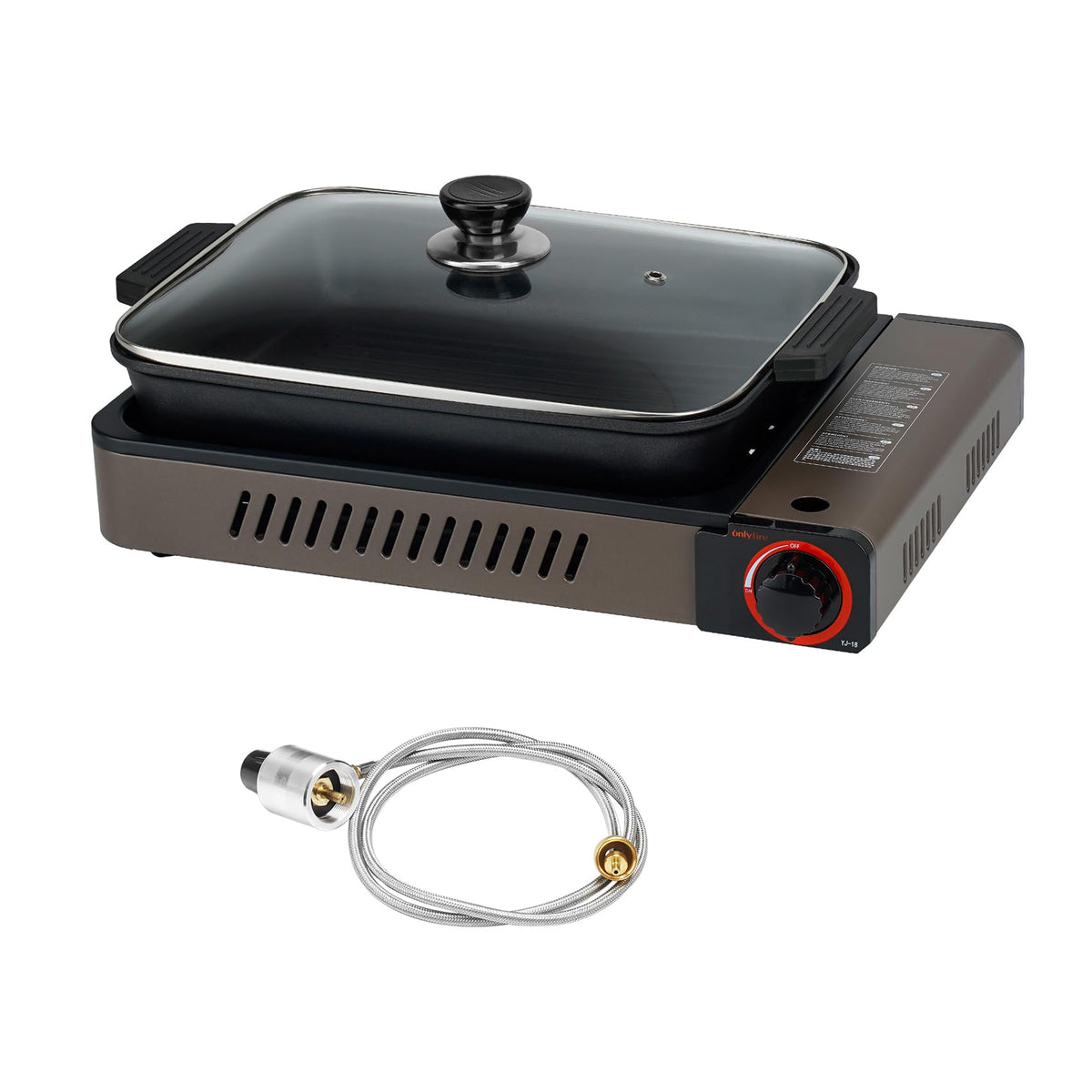 ONLYFIRE OUTDOOR LIVING portable stove with grill pan for camping meals