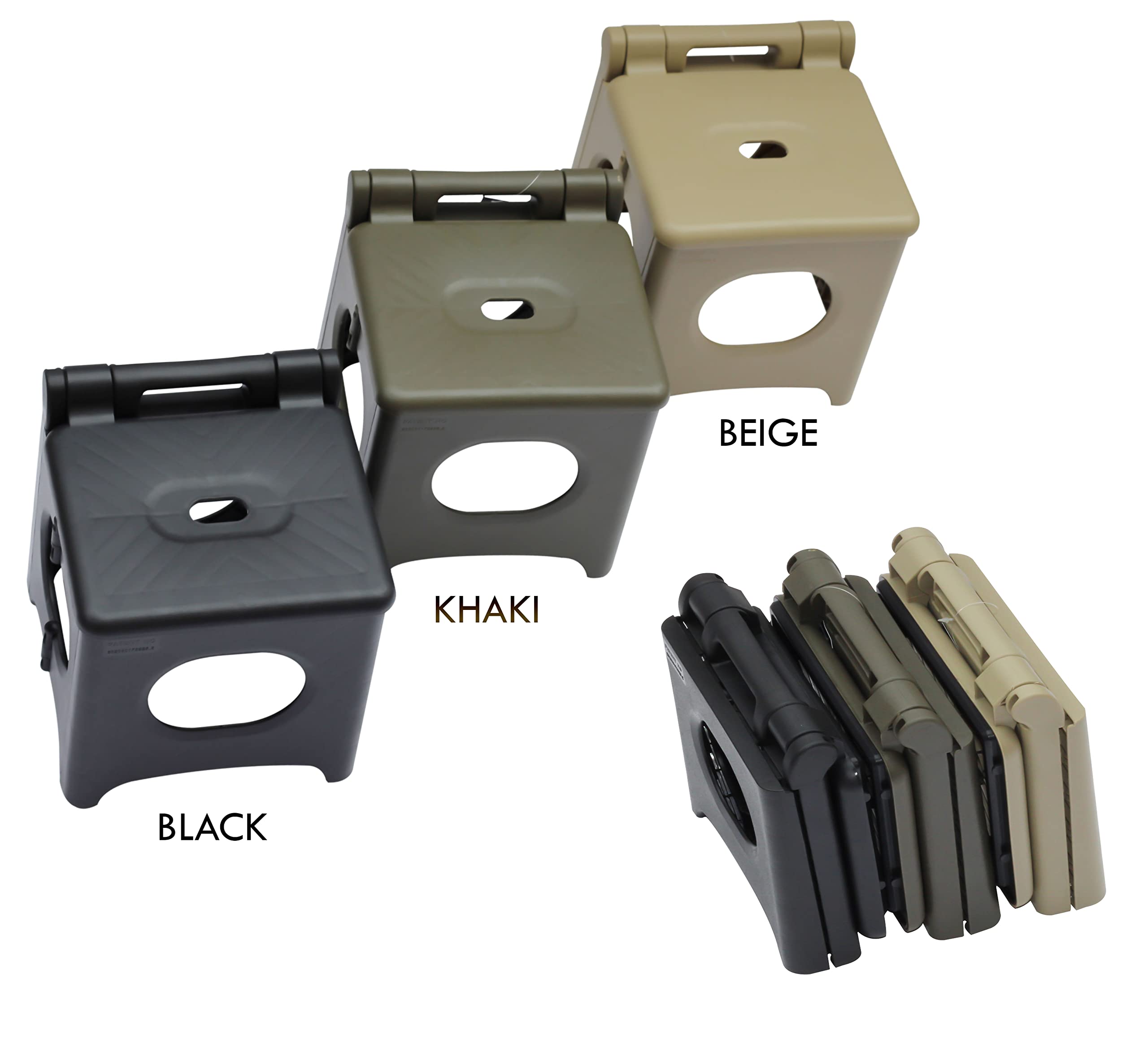 Onmaru mini folding stool durable-polypropylene stands up to daily outdoor use.