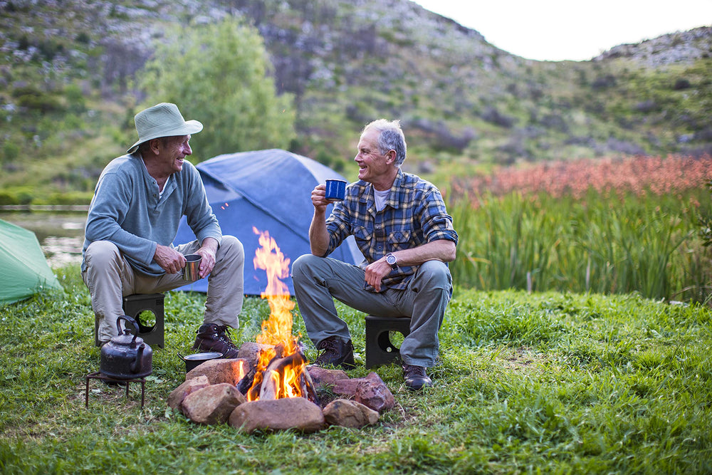 Onmaru mini folding stool seat-9-inch-height, comfortable sit during camping or fishing trips.
