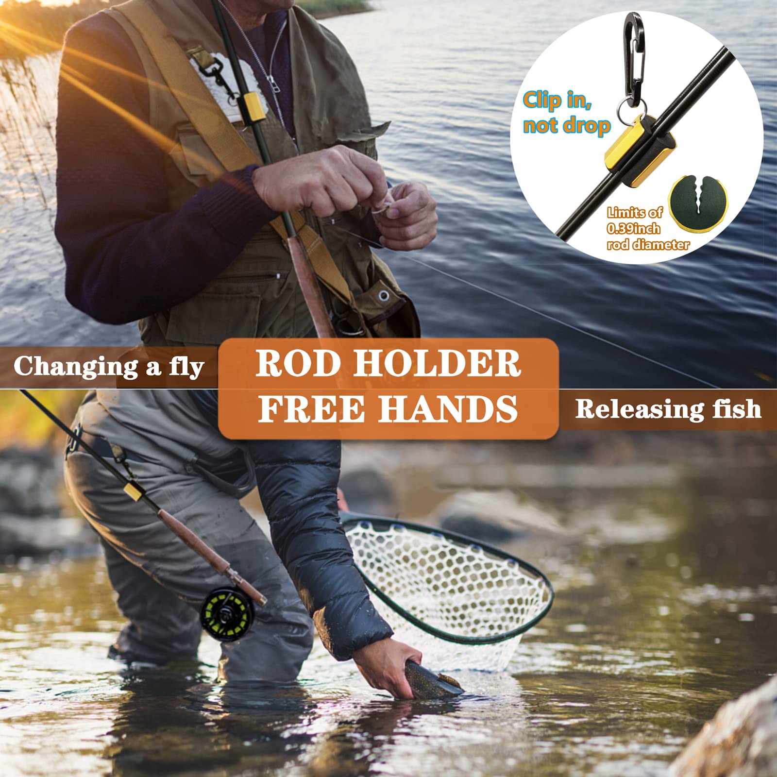 Rod holder clip for hands-free release