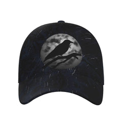 ONVOWO vintage crow raven moon cap – front view, stylish sun protection.