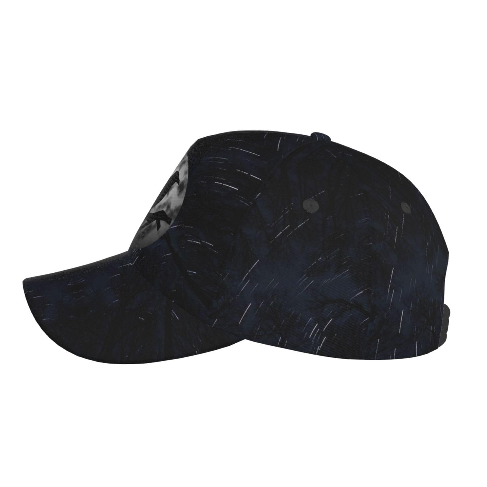 ONVOWO vintage crow raven moon cap – material detail, soft everyday wear.