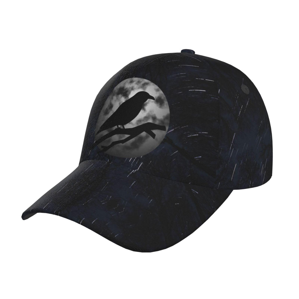 ONVOWO vintage crow raven moon cap – side view, versatile unisex fit.