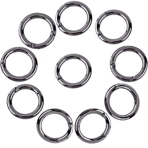 Onwon 10-piece carabiner ring set close-up, lightweight zinc alloy for keychains