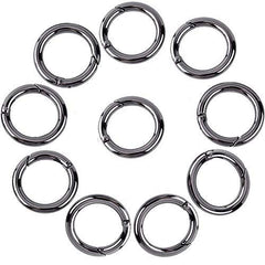 Onwon 10-piece carabiner ring set close-up, lightweight zinc alloy for keychains