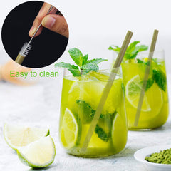 Onwon bamboo straw and cleaning brush for easy post meal cleanup
