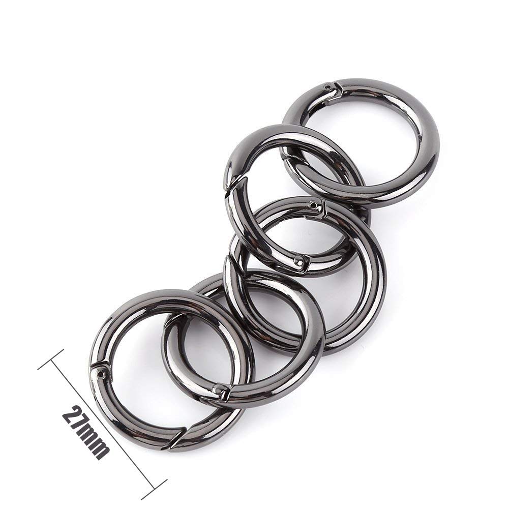 Onwon round carabiner with loaded gate close-up, secure locking for keys and accessories