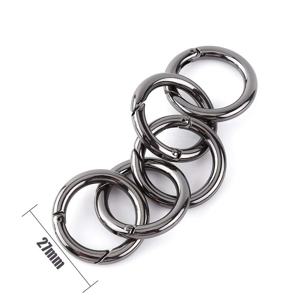 Onwon round carabiner with loaded gate close-up, secure locking for keys and accessories