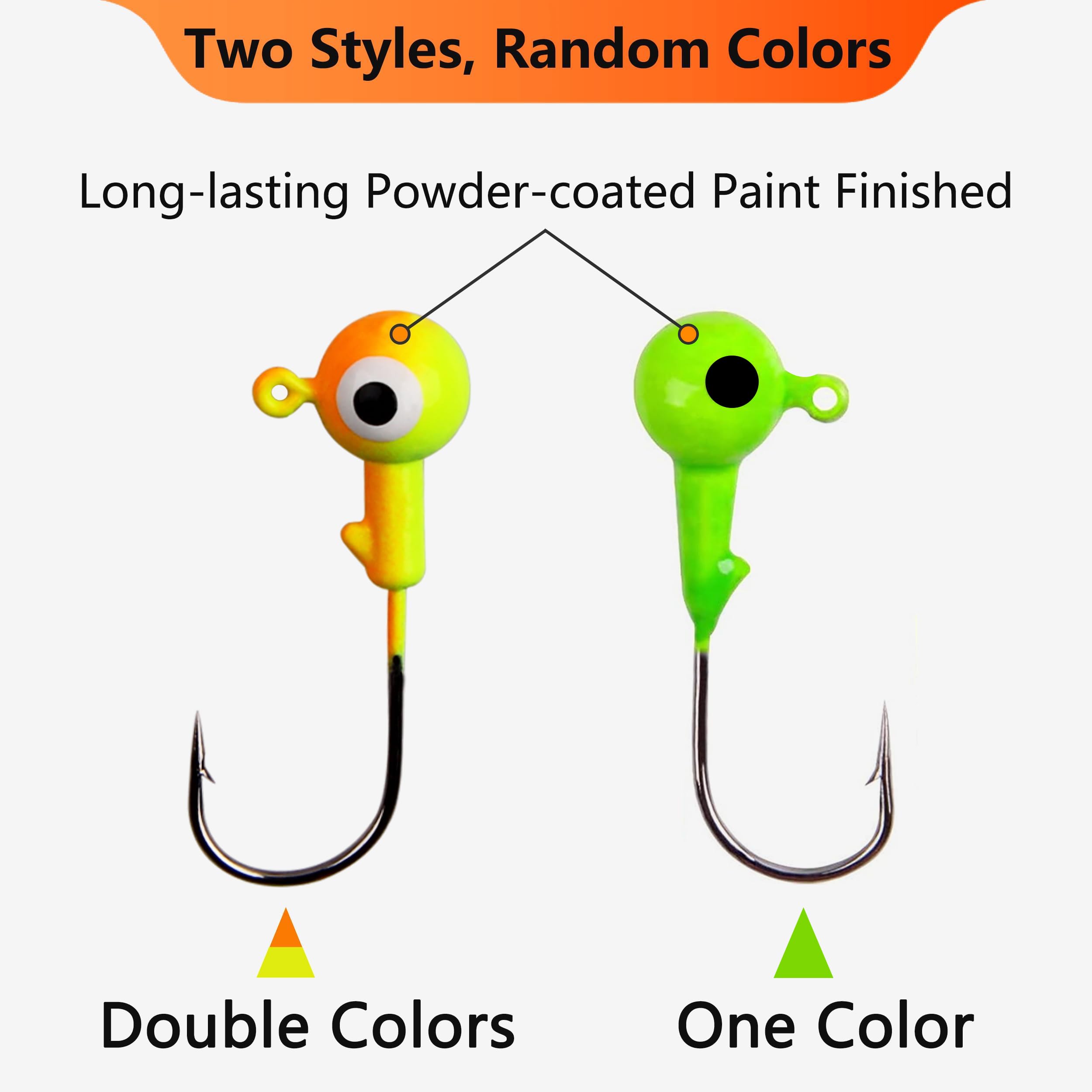 Sizes 1/32oz to 3/8oz in the jig head set