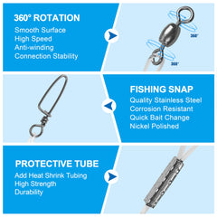 Leaders with stainless steel swivel and snap kit