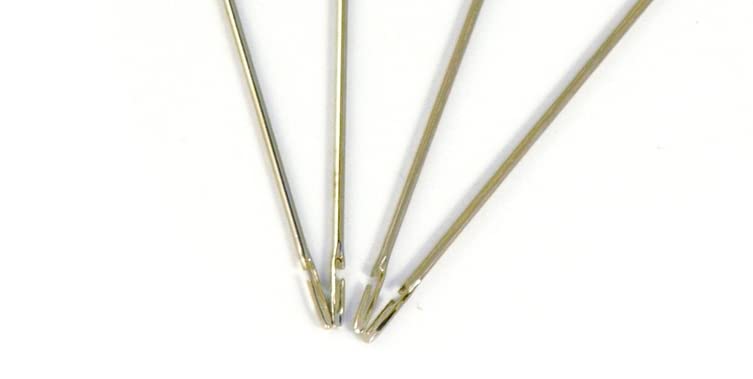Open-eye baiting needle for easy threading