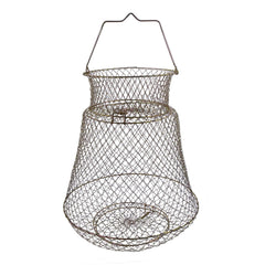 OperSeven metal rustproof collapsible fish basket - open top view
